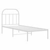 vidaXL Metal Bed Frame without Mattress with Headboard White 75x190cm