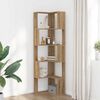 vidaXL Corner Bookcase 5-Tier Artisian Oak 50x50x179 cm Engineered Wood