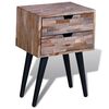 vidaXL Nightstand with 2 Drawers Reclaimed Teak Wood