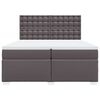 vidaXL Box Spring Bed with Mattress Grey 200x200 cm Faux Leather