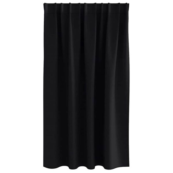 vidaXL Blackout Curtains with Rings 2 pcs Black 140 x 140 cm Polyester