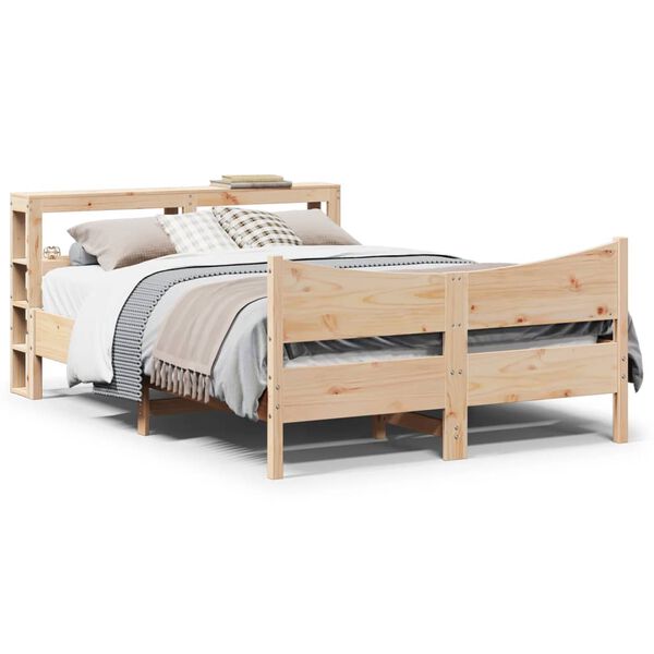 vidaXL Bed Frame with Headboard 160x200 cm Solid Wood Pine