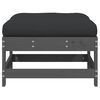 vidaXL Garden Footstool with Cushion Grey Solid Wood Pine