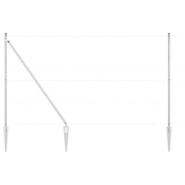 vidaXL Fence Post Other 52 pcs Grey 3.2 x 3.2 x 180 cm Steel