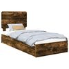 vidaXL Storage Bed with Drawer Smoked Oak 90 x 200 cm Engineered Wood