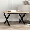 vidaXL Coffee Table X-Frame 60x60x40 cm Solid Wood Pine and Steel