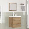 vidaXL Bathroom Furniture Set 2 pcs Black Oak Engineered Wood