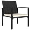 vidaXL Garden Dining Chairs 2 pcs Poly Rattan Black