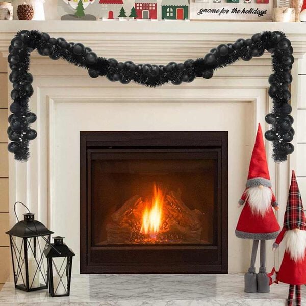 vidaXL Christmas Ball Garland Black 186 cm Polystyrene