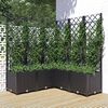 vidaXL Garden Planter with Trellis Black 120x120x136 cm PP