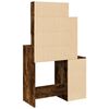 vidaXL Dressing Table with Cabinet Smoked Oak 80x35x132 cm