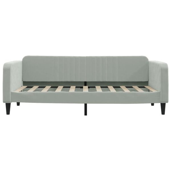 vidaXL Daybed with Mattress Light Grey 90x190 cm Velvet