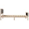 vidaXL Bed Frame with Headboard Taupe 90 x 200 cm Solid Pine Wood