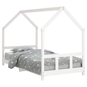 vidaXL Kids Bed Frame White 90x200 cm Solid Wood Pine