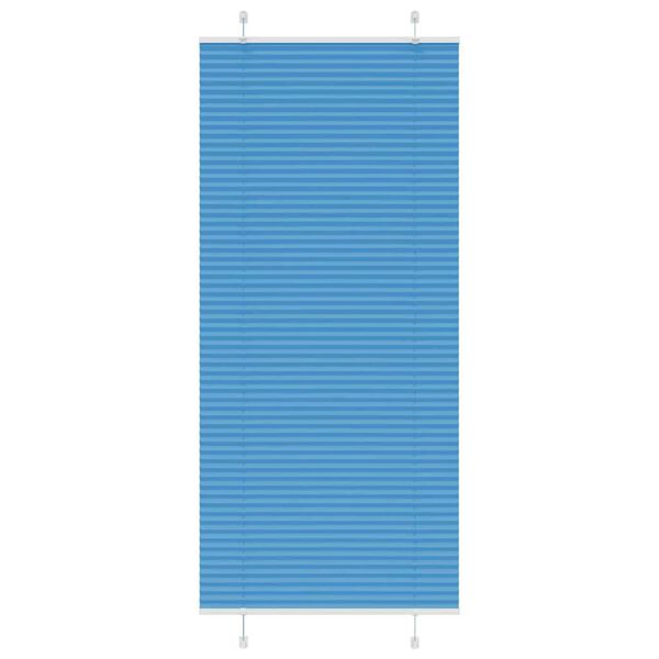 vidaXL Pleated Blind Blue 90x200 cm Fabric Width 89.4 cm Polyester