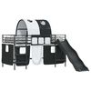 vidaXL Kids'Bunk Bed Frame with Curtains Black 90 x 200 cm Metal