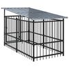 vidaXL Outdoor Dog Kennel with Roof Steel 18.77 m²