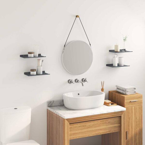 vidaXL Floating Shelf 4 pcs Anthracite 30 x 18 x 2.5 cm Steel