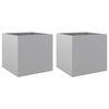 vidaXL Planters 2 pcs Silver 42x40x39 cm Galvanised Steel