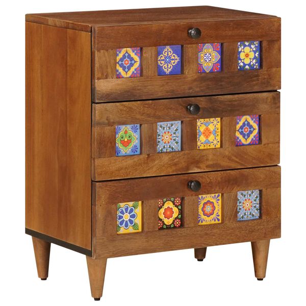 vidaXL Bedside Cabinet Brown 50 x 33 x 62 cm Solid Mango Wood
