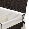 vidaXL Laundry Basket with Wheels Dark Brown 60x35x60.5 cm Rattan