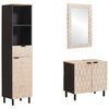 vidaXL Bathroom Sets 3 pcs White Wash Finish Solid Mango Wood