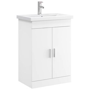 vidaXL Bathroom Furniture Set White 61 x 40 x 84.5 cm Engineered Wood