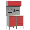 vidaXL Work Cabinet Set with Drawer with Shelf with Storage 5 pcs Red