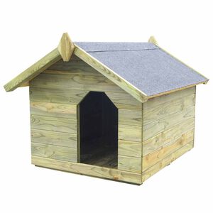vidaXL Garden Dog House with Opening Roof Impregnated Pinewood