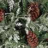 vidaXL Christmas Tree with Pine Cones Green and White 195 cm PVC&PE