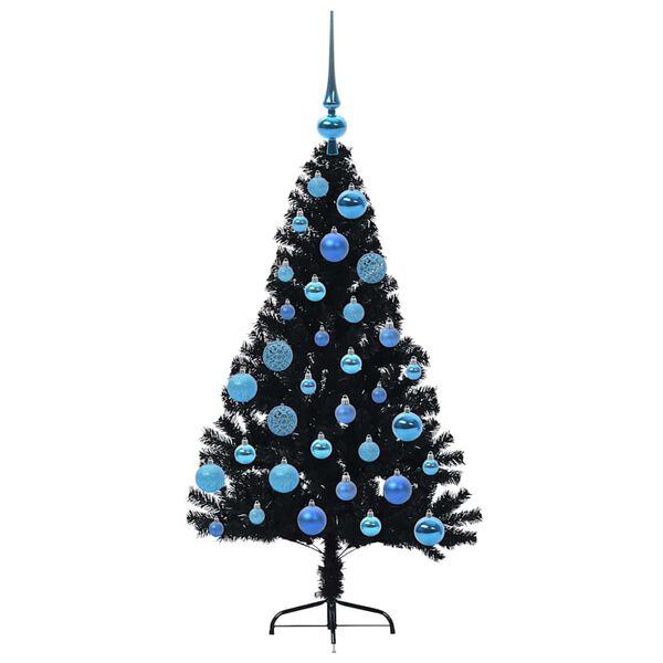 vidaXL Artificial Pre-lit Christmas Tree Black 120 cm PVC