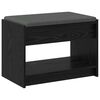 vidaXL Hall Bench Black Oak 63 x 38 x 45 cm Engineered Wood and Fabric