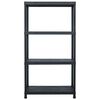 vidaXL Storage Shelf Rack Black 100 kg 60x30x138 cm Plastic