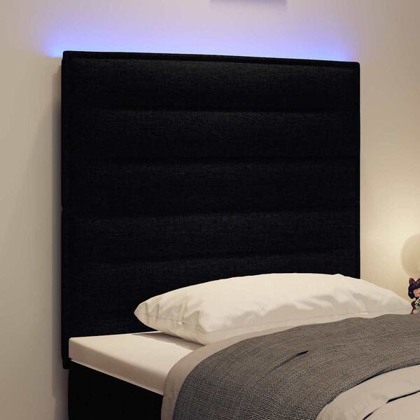 vidaXL LED Headboard with LED Strip Lights Black 100 cm Polyester