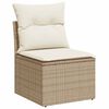 vidaXL 10 Piece Garden Sofa Set with Cushions Beige Poly Rattan Acacia