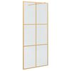 vidaXL Walk-in Shower Wall Gold 90 x 195 cm Tempered Glass
