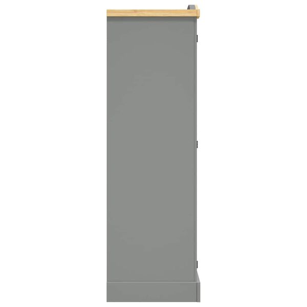 vidaXL Wardrobe Mexican Pine Corona Range 3 Doors Grey