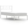 vidaXL Metal Bed Frame without Mattress with Headboard White 90x200cm