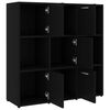 vidaXL Book Cabinet Black 90x30x90 cm Engineered Wood