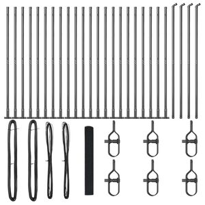 vidaXL Fence Post Grey 50 x 1.2 m (19 x 19 mm mesh) Steel and PVC