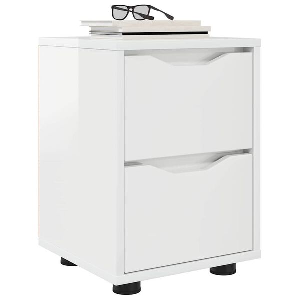 vidaXL Bedside Tables 2 pcs High Gloss White 30.5 x 30 x 43 cm