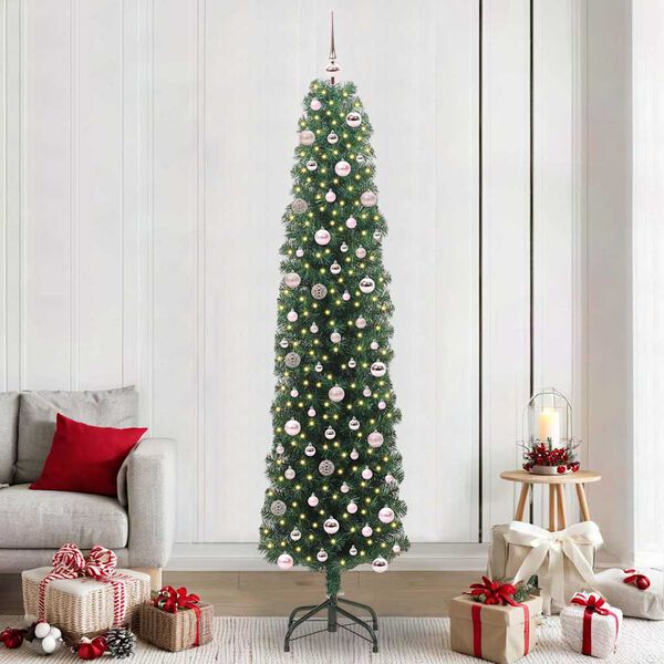 vidaXL Artificial Christmas Tree with 300 LEDs with Stand Green 240 cm
