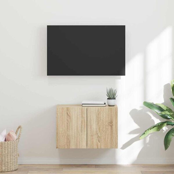 vidaXL TV Wall Cabinet Sonoma Oak 59.5 x 31 x 40 cm Engineered Wood