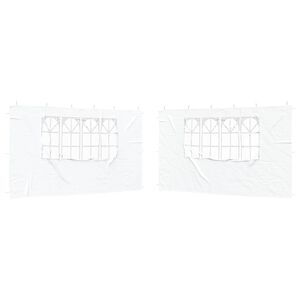 vidaXL Party Tent Sidewall 2 pcs 400 x 195 cm White PE and Steel