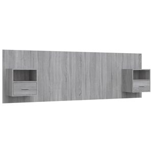 vidaXL Bed Headboard with Cabinets Grey Sonoma Engineered Wood