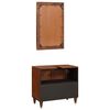 vidaXL Bathroom Cabinet 2 pcs Black and Gold Solid Mango Wood
