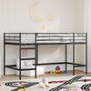 vidaXL Kids'Loft Bed Frame Black 99.5 x 200 cm Steel