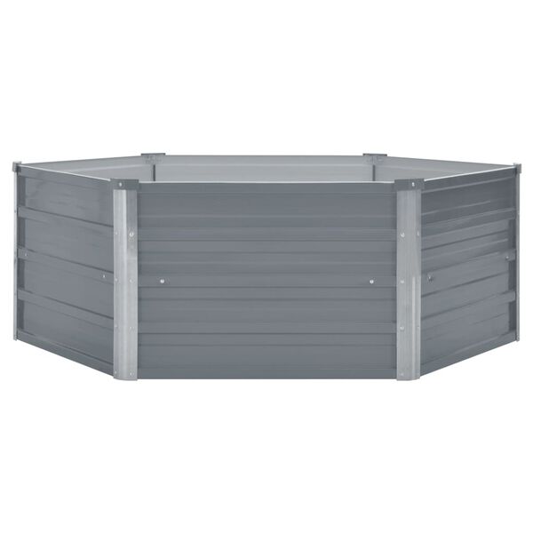 vidaXL Raised Garden Bed 129x129x45 cm Galvanised Steel Grey