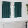 vidaXL Curtains with Curtains 2 pcs Dark green 140 x 140 cm Velvet