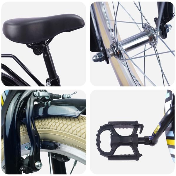 vidaXL Kids Bike 24'' for 8-12 Years Old Black